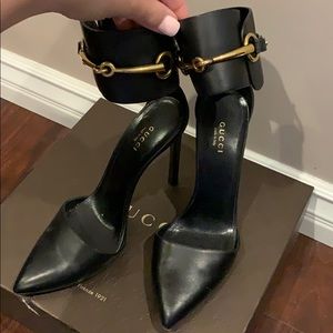 Gucci Horsebit Leather Ankle Wrap heel